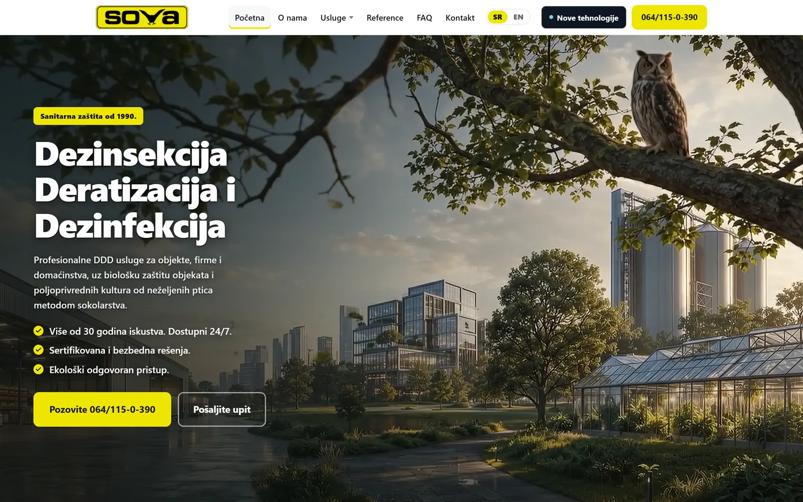 Početna strana novog sajta DDD SOVA